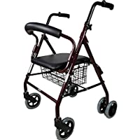 Mobiclinic- Modelo Prado- Andador para minusválidos- ancianos- Rollator- de aluminio- ligero- plegable- frenos por…